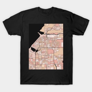 Anchorage Map Pattern in Soft Pink Pastels T-Shirt